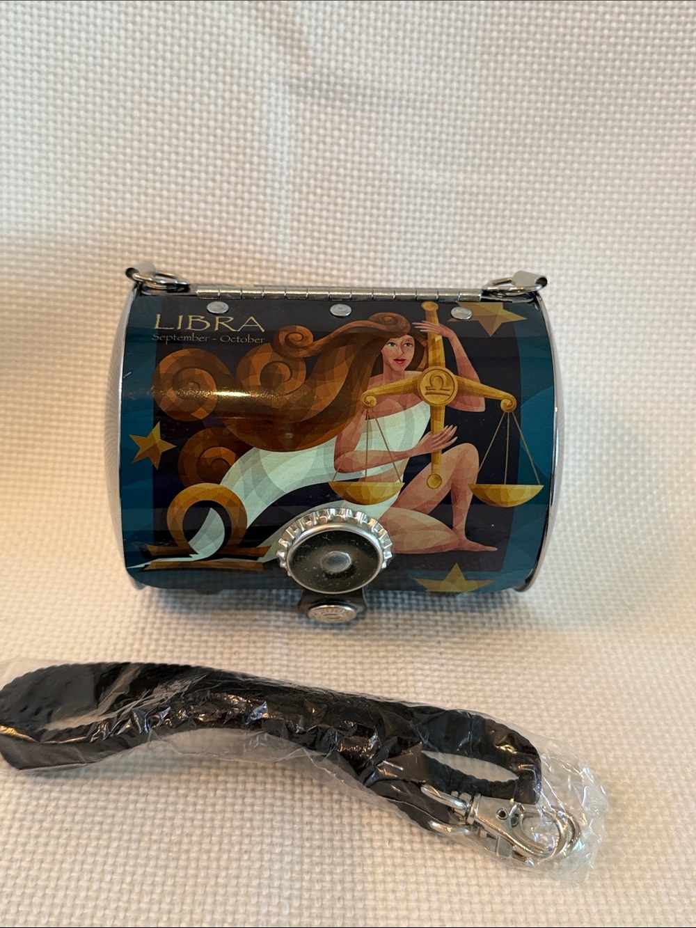 NEW Little Earth Libra The Maiden Horoscope Metal Handbag Zodiac Libra RARE Bag